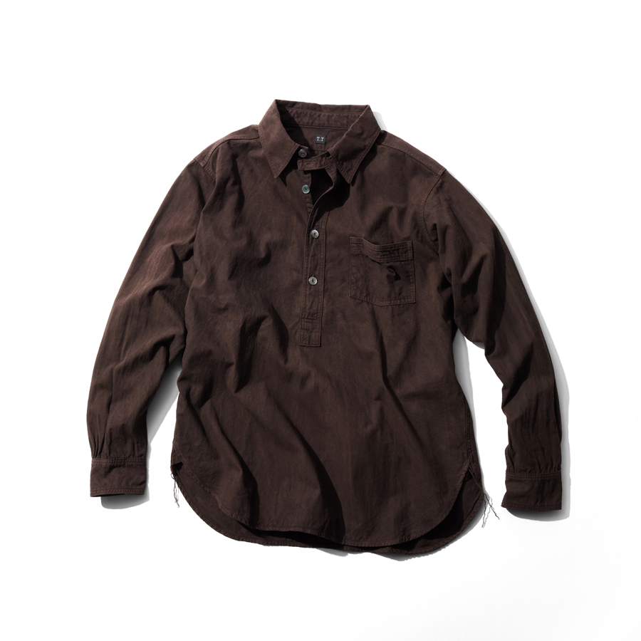 【未使用】染め色大島 121T.T × WAKO Amami Oshima Mud Dyed Shirt | Silver Magazine